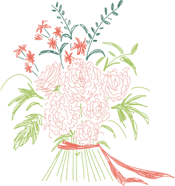 Handdrawn Bouquet of Flowers 